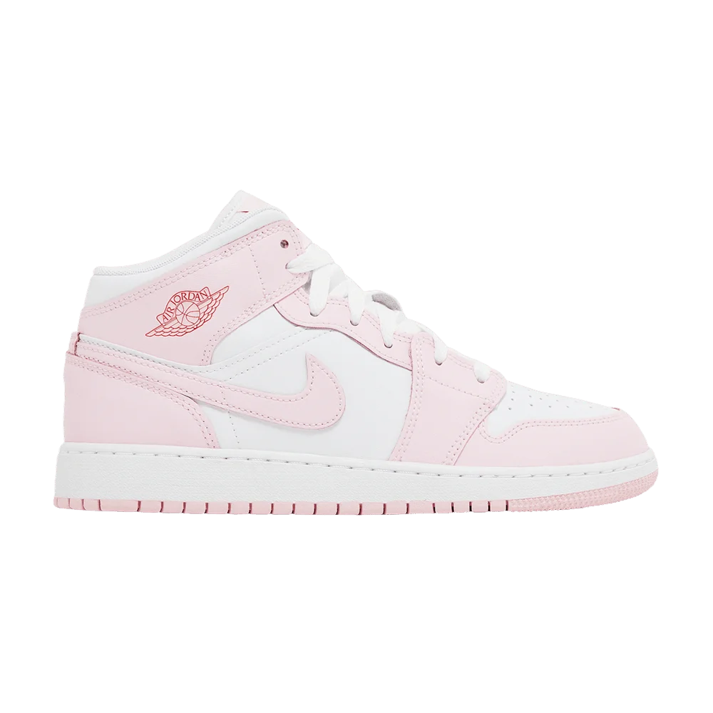 Кроссовки Air Jordan 1 Mid GS 'Pink Foam Fire Red'