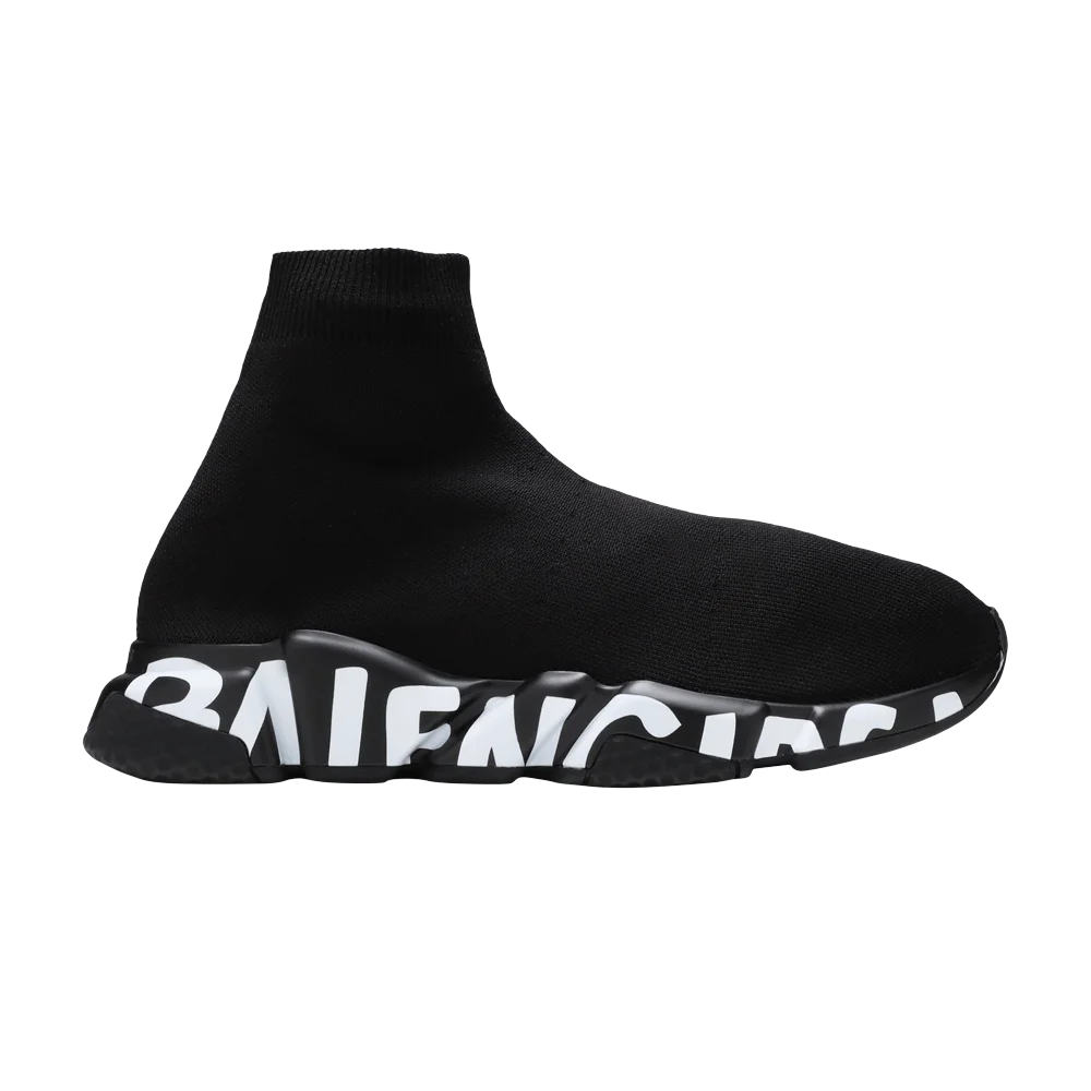 Krossovki-Balenciaga-Speed-Sneaker-Midsole-Graffiti-Black-White