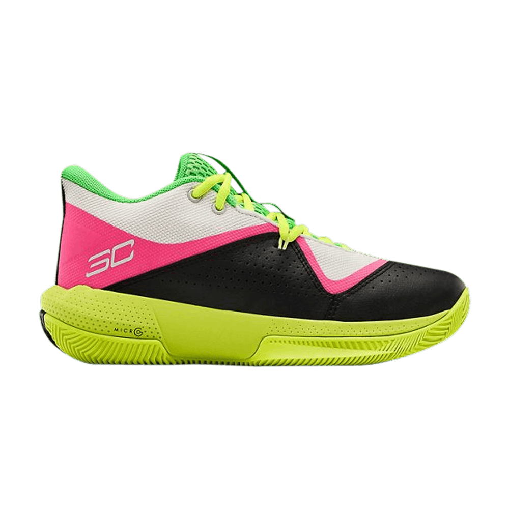 Кроссовки Under Armour SC 3ZER0 4 GS 'White Vis Yellow'