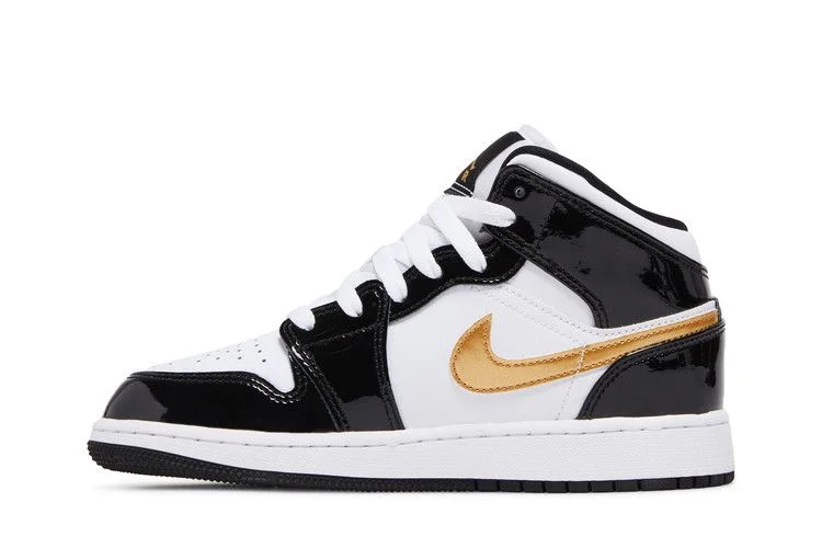 Krossovki-Air-Jordan-1-Mid-Patent-SE-GS-Black-Gold-2