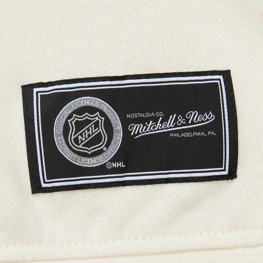 Лонгслив Mitchell & Ness Women's Cream Detroit Red Wings Logo Lightweight 3.0 Fleece Pullover Sweatshirt