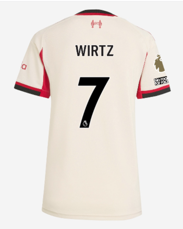 Женское футбольное джерси Liverpool FC adidas Womens 25/26 Away Jersey WIRTZ 7