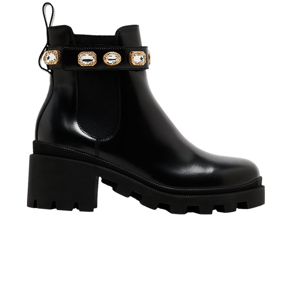 Кроссовки Gucci Wmns Leather Ankle Boot 'Belt - Black'
