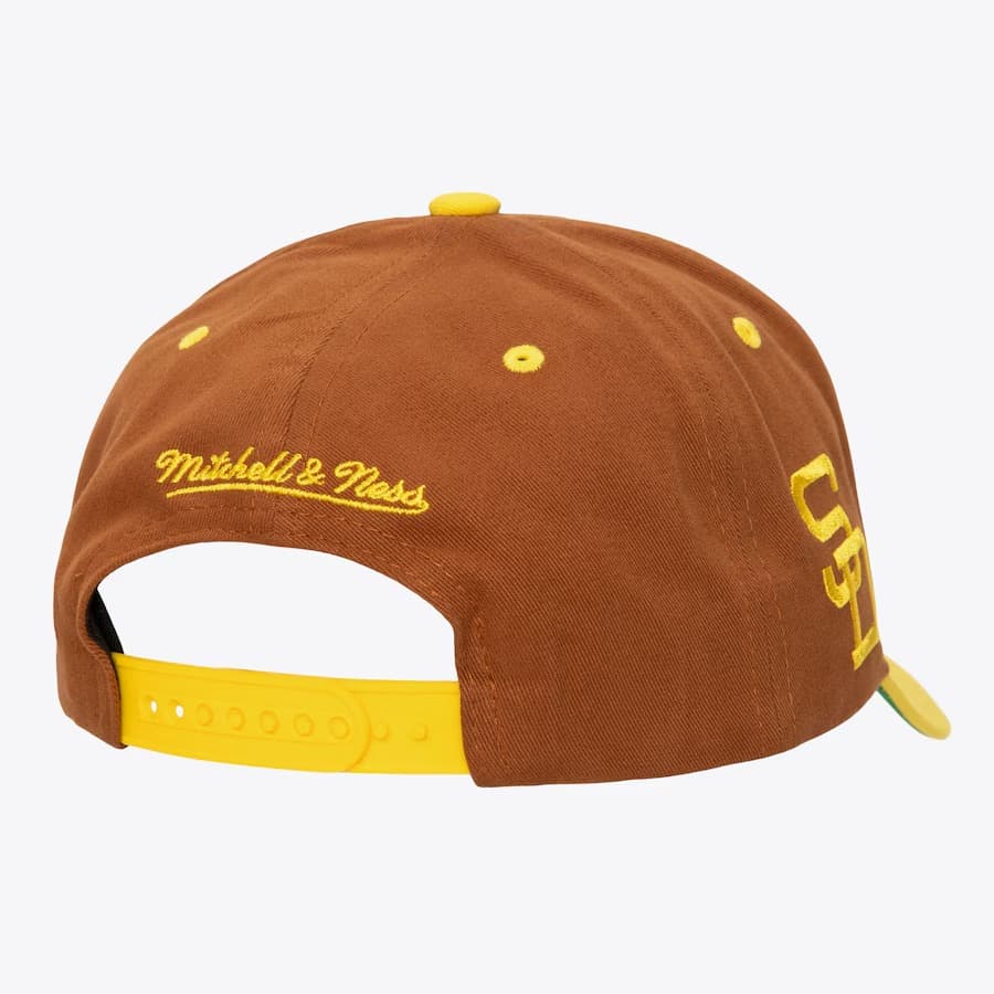 Бейсболка Mitchell & Ness Brown San Diego Padres Block Sweep Pro Adjustable Hat