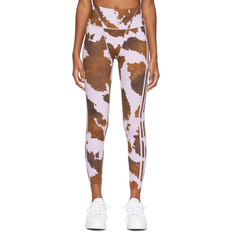 Тайтсы adidas Ivy Park Cow-Print Tights AOP Cow Hide/Purple Glow