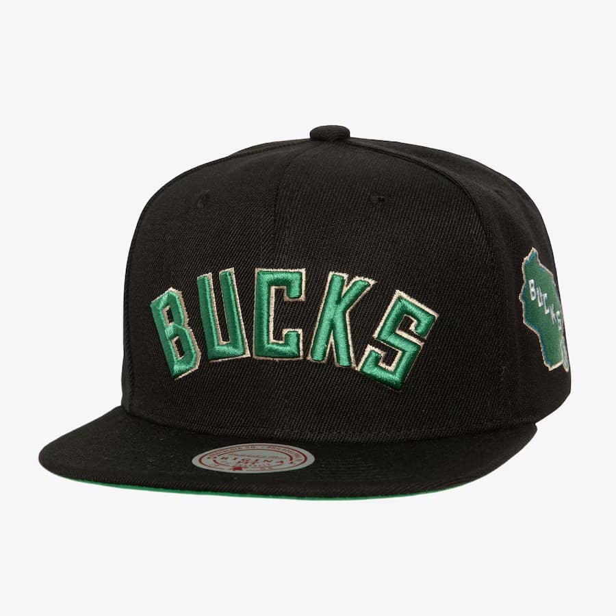 Mitchell-Ness-Black-Milwaukee-Bucks-Triple-Play-Snapback-Hat