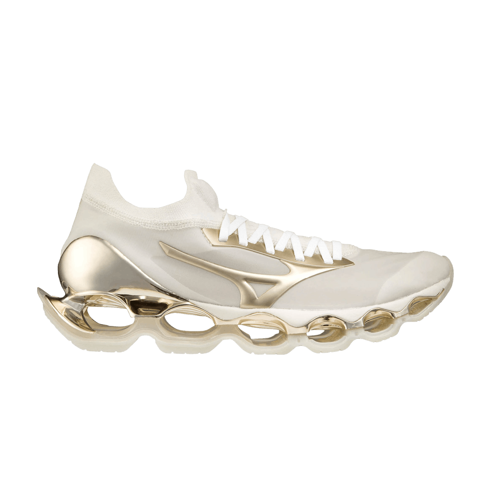 Кроссовки Mizuno Hajime Sorayama x Wave Prophecy 'White Champagne Gold'