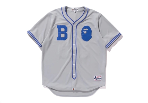 Рубашка BAPE Majestic Baseball Shirt Shirt Gray