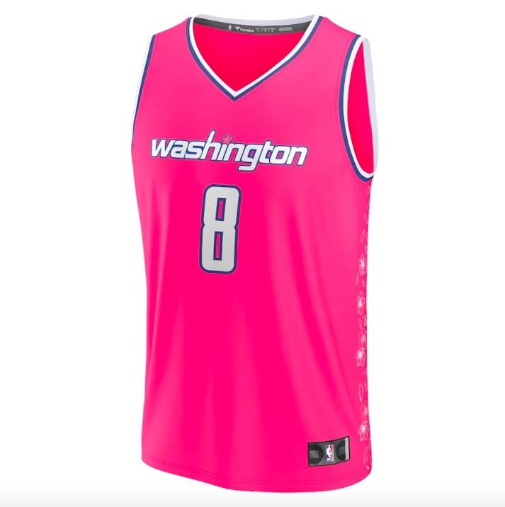 Баскетбольная джерси 2022-23 Washington Wizards #8 Rui Hachimura Fastbreak City Pink Jersey