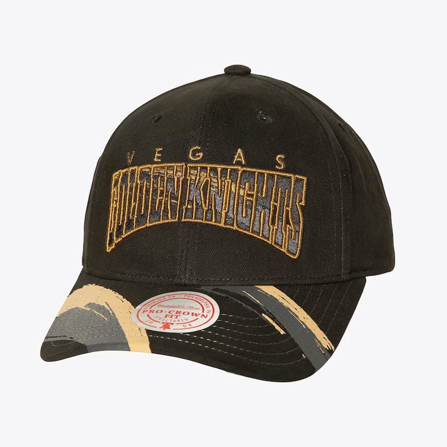 Бейсболка Mitchell & Ness Black Vegas Golden Knights Brushed Past Ya Pro Snapback Hat