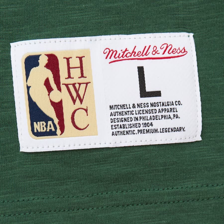 Футболка Mitchell & Ness Green Milwaukee Bucks Vintage Logo Legendary Slub T-Shirt