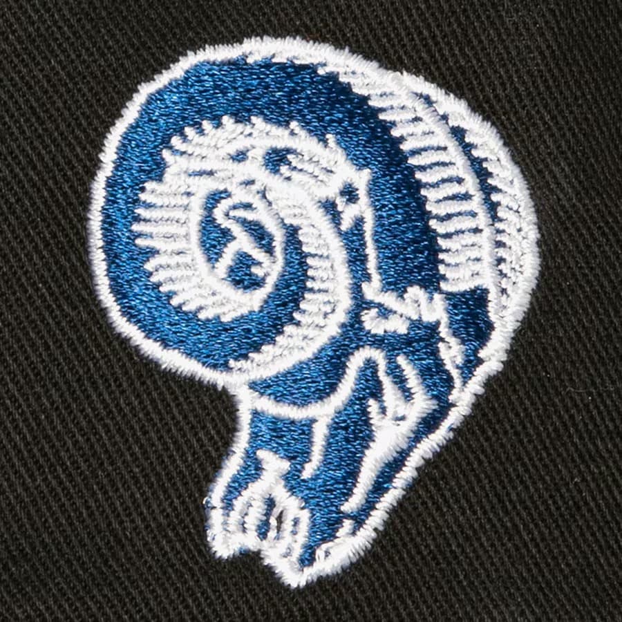Бейсболка Mitchell & Ness Black Los Angeles Rams Team Helmet Strapback Hat