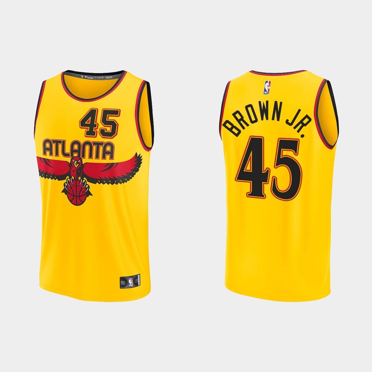 Atlanta-Hawks-45-Chaundee-Brown-Jr.-Replica-City-Gold-Jersey