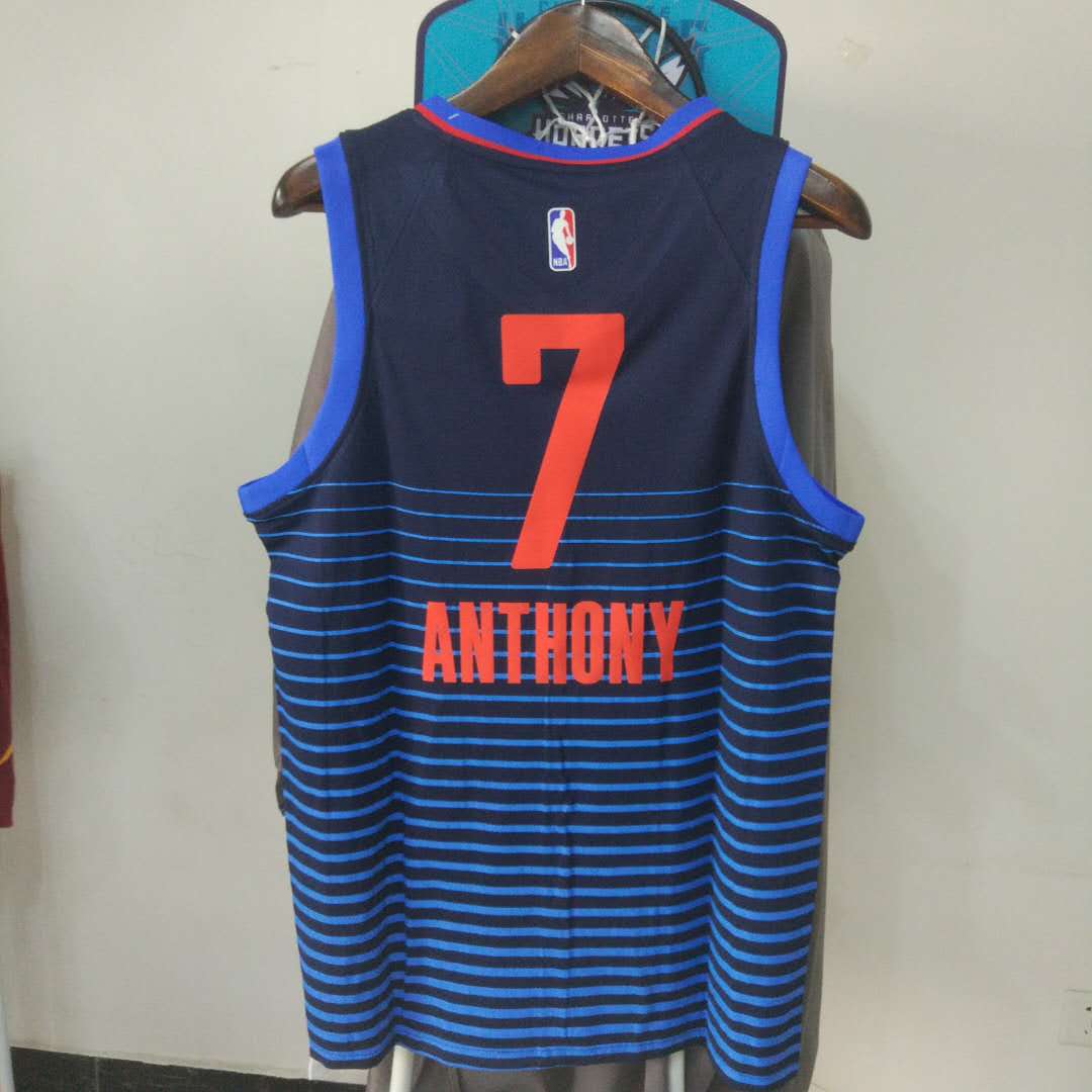 Баскетбольная джерси 2017-18 Carmelo Anthony Oklahoma City Thunder #7 Statement Navy