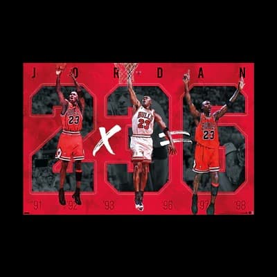 Настенный постер Michael Jordan Chicago Bulls 6 Rings NBA Wall Poster