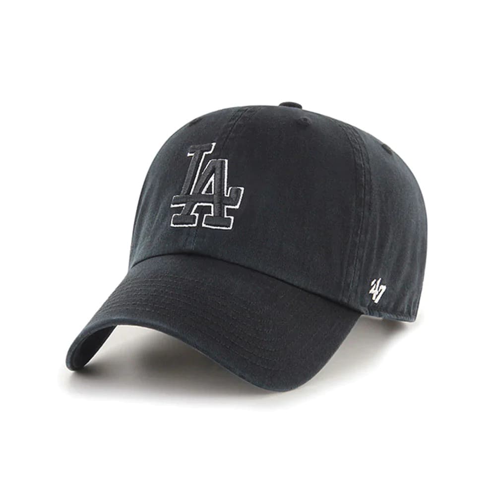 Бейсболка 47 Brand Los Angeles Dodgers Black And White 47 Clean Up MLB Strapback Hat