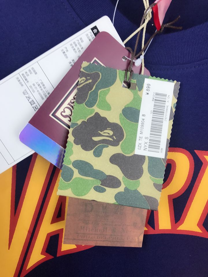 Футболка BAPE x Mitchell & Ness Warriors Tee Navy