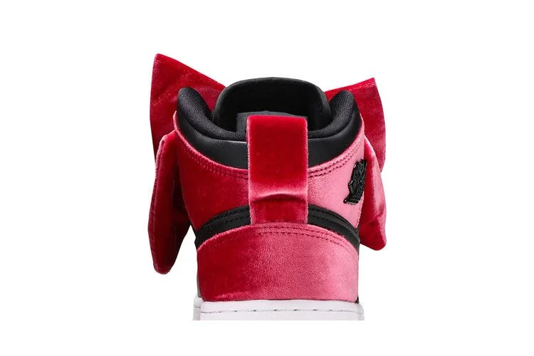Кроссовки Air Jordan 1 Mid Bow XLD GS 'Noble Red'