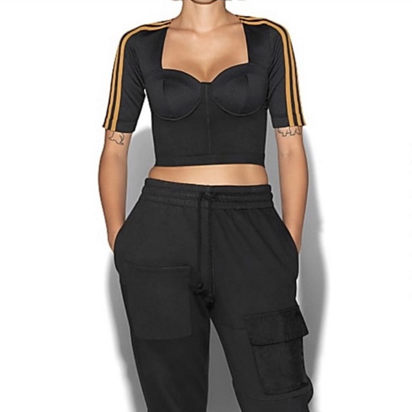 Спортивный топ adidas Ivy Park Circular Knit Crop Top Black