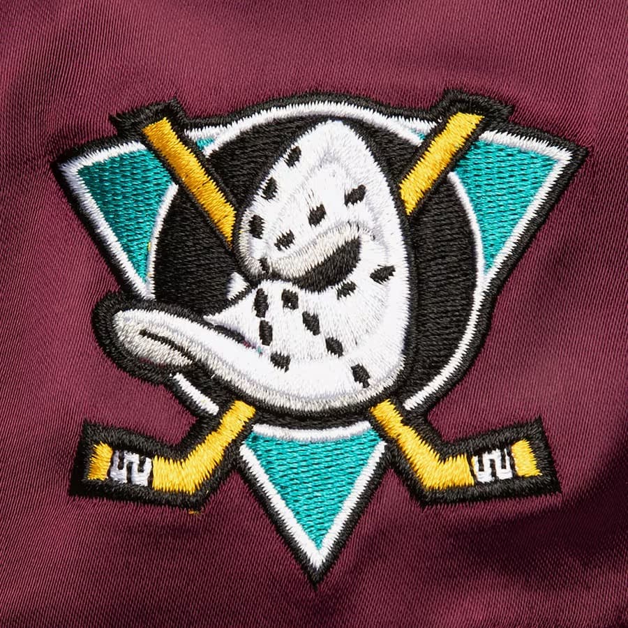 Бейсболка Mitchell & Ness Purple Anaheim Ducks Vintage Hockey Satin Dreams OG Snapback Hat