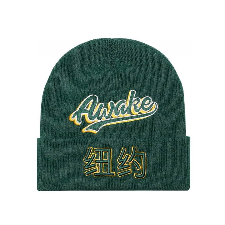 Awake-Chinatown-Script-Beanie-Green