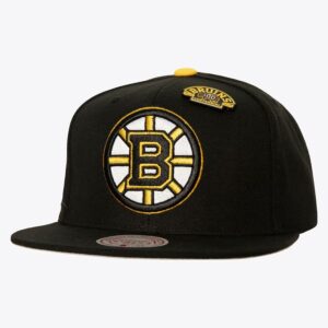 Mitchell-Ness-Black-Boston-Bruins-100th-Anniversary-Snapback-Hat-300x300