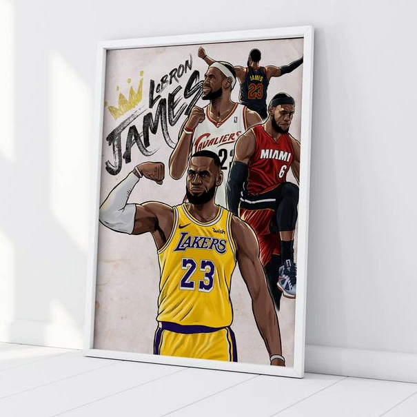 Декоративная картина LeBron James Basketball Poster – Unframed NBA Wall Art