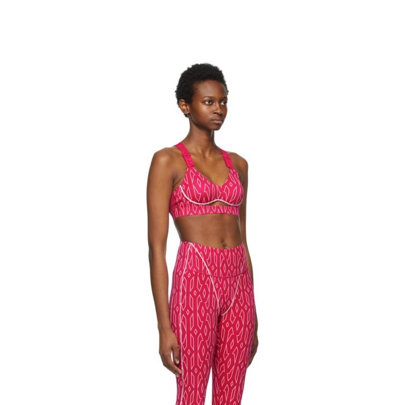 Спортивный топ adidas Ivy Park Medium-Support Monogram Cutout Bra Bold Pink