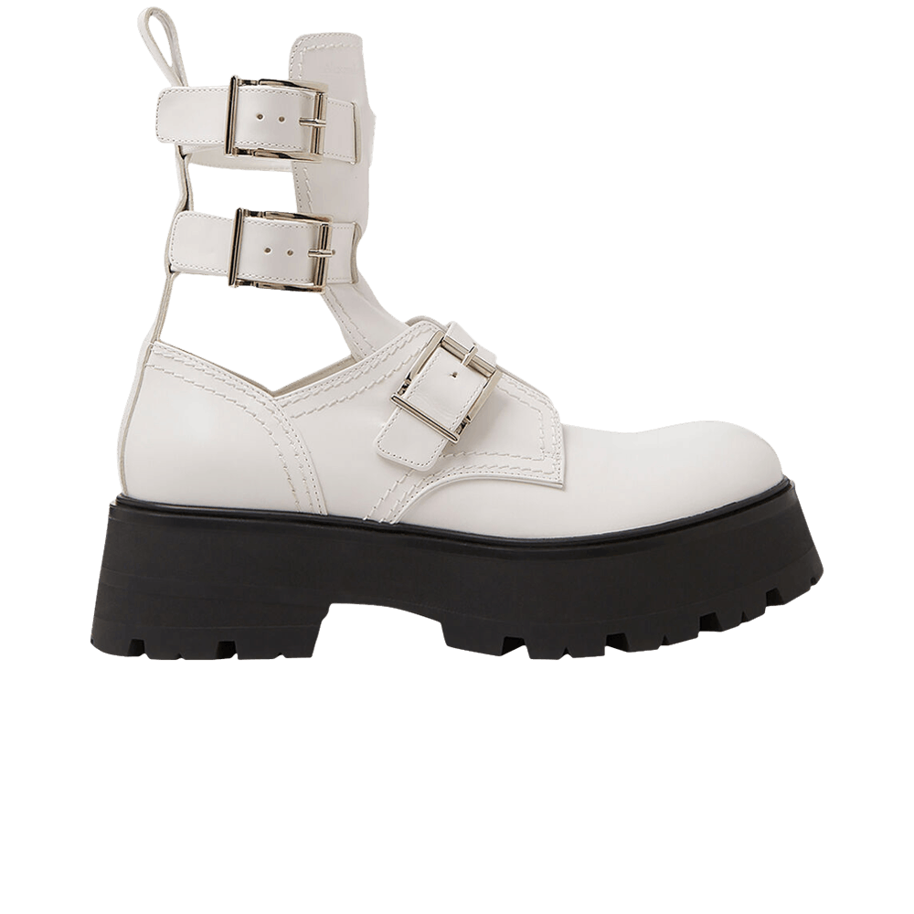 Кроссовки Alexander McQueen Wmns Buckle Fastening Ankle Boots 'White Black'