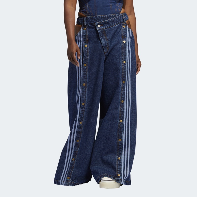 Спортивные брюки adidas Ivy Park Denim Wide-Leg Snap Pants Dark Denim