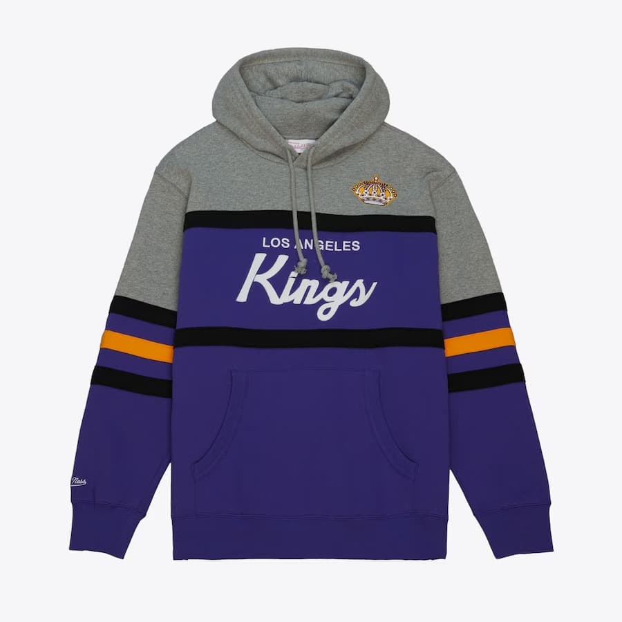 Худи Mitchell & Ness Purple Los Angeles Kings Head Coach Pullover Hoodie