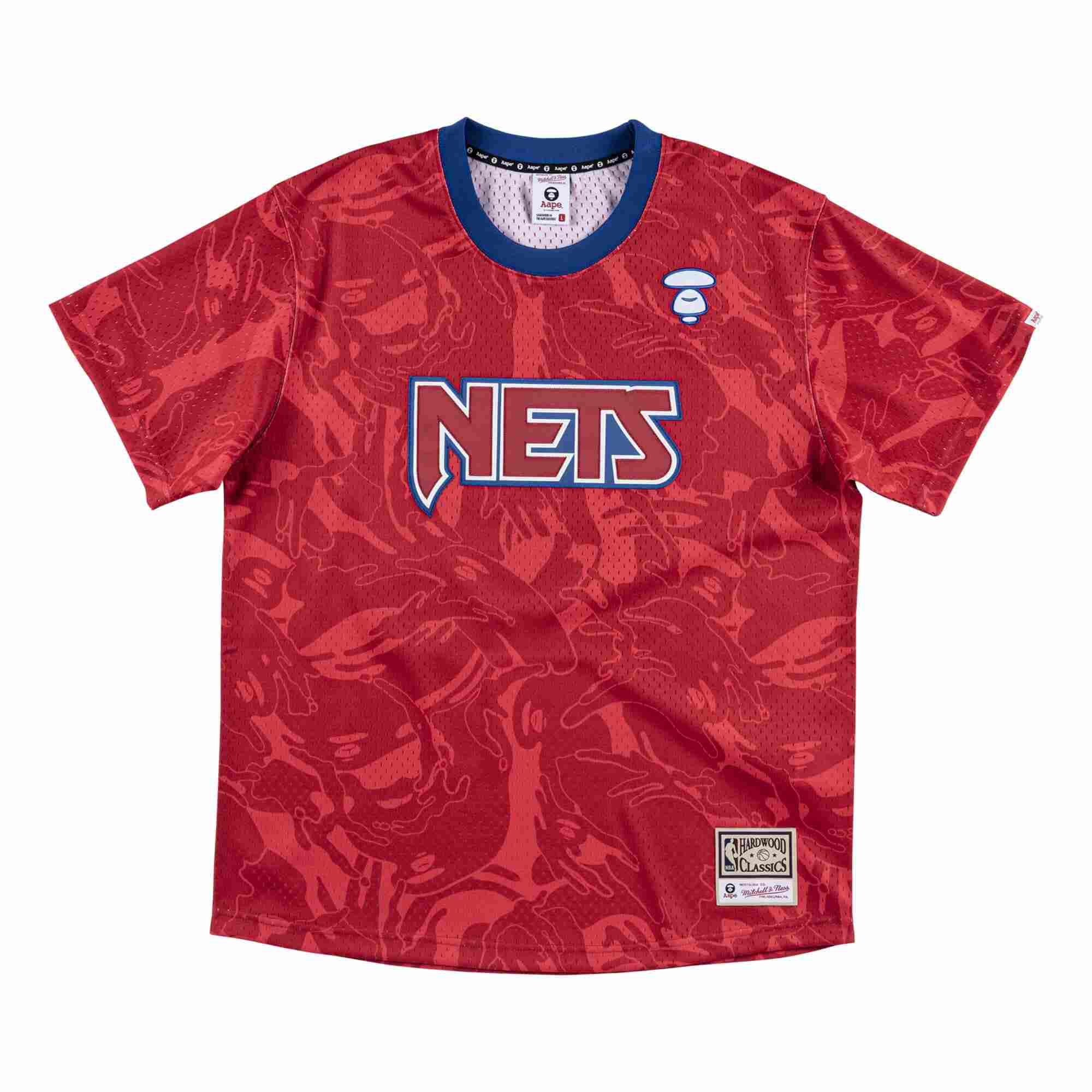 Футболка Aape x Mitchell & Ness New Jersey Nets BP Jersey Red