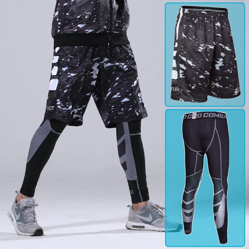 Компрессионный комплект шорты и тайтсы Ehot Splash Black Shorts-Tights Set