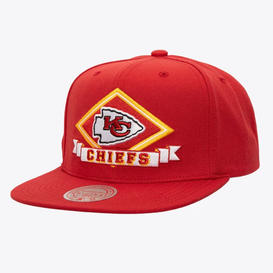 Бейсболка Mitchell & Ness Red Kansas City Chiefs Diamonds Up Snapback Hat