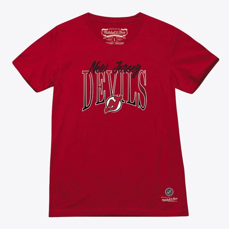 Футболка Mitchell & Ness Women's Red New Jersey Devils Hip Check T-Shirt