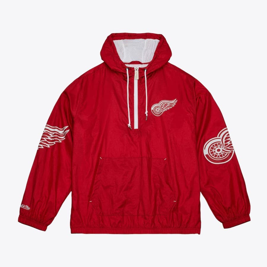Анорак Mitchell & Ness Red Detroit Red Wings Team 2.0 Anorak Quarter-Zip Windbreaker Jacket