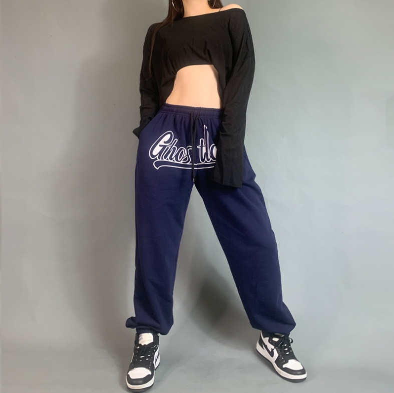 Спортивные брюки 2021 Ghostland Hip-hop Style Sweatpants Navy/Coral