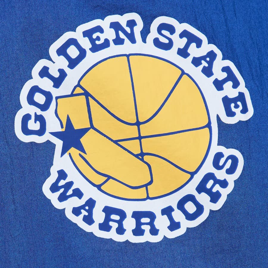 Анорак Mitchell & Ness Royal Golden State Warriors Team OG 2.0 Vintage Logo Anorak Quarter-Zip Hoodie Windbreaker Jacket