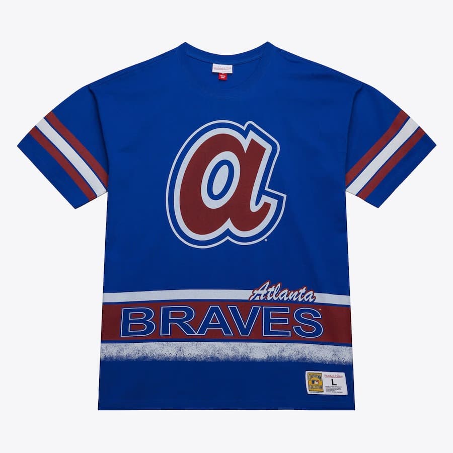 Футболка Mitchell & Ness Royal Atlanta Braves Oversized Vintage T-Shirt