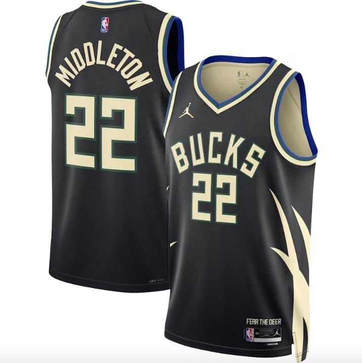 2022-23-Milwaukee-Bucks-22-Khris-Middleton-Swingman-Statement-Black-Jersey-1