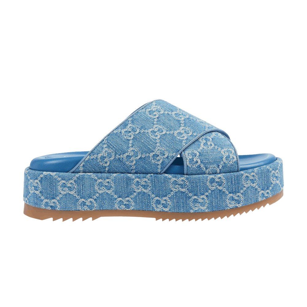 Сандалии Gucci Wmns GG Platform Slide Sandal 'Light Blue Denim'