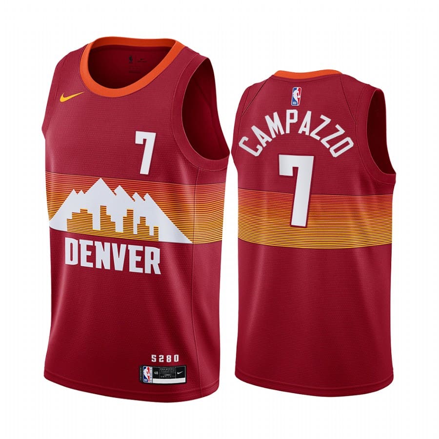 Баскетбольная джерси 2020-21 Denver Nuggets #7 Facundo Campazzo City Edition Orange Swingman Jersey