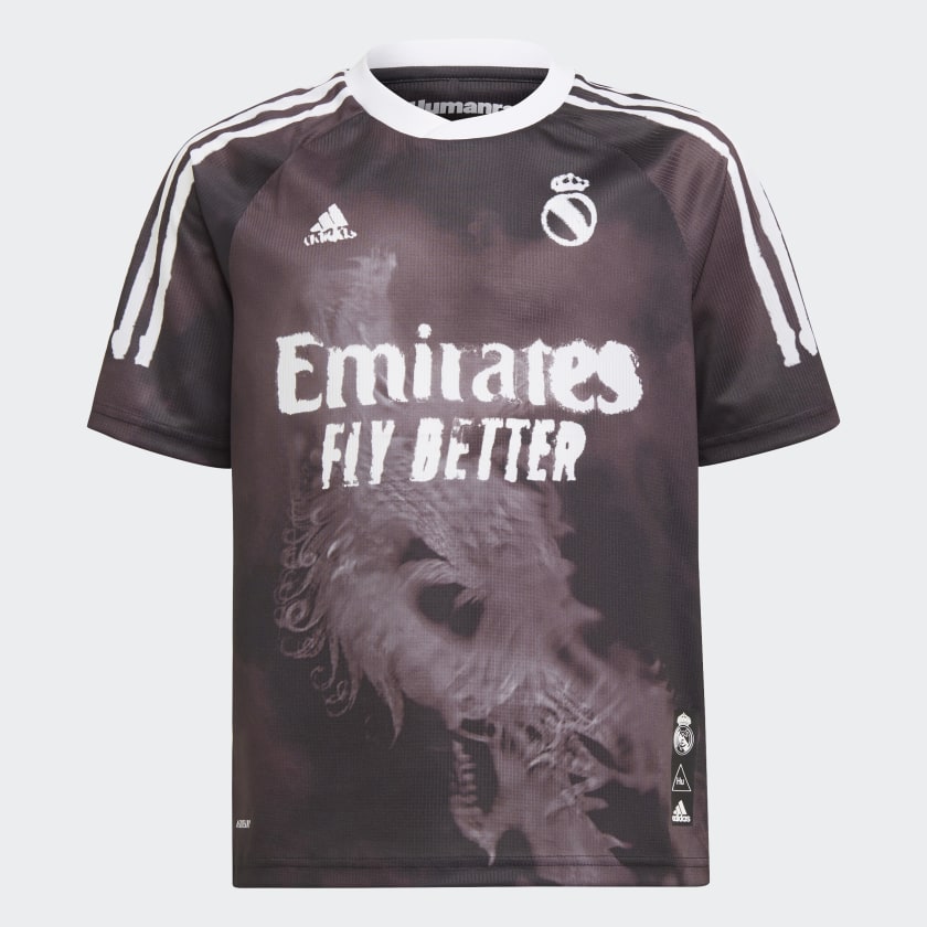 Баскетбольная футболка adidas Real Madrid Human Race Kids Jersey Black/White
