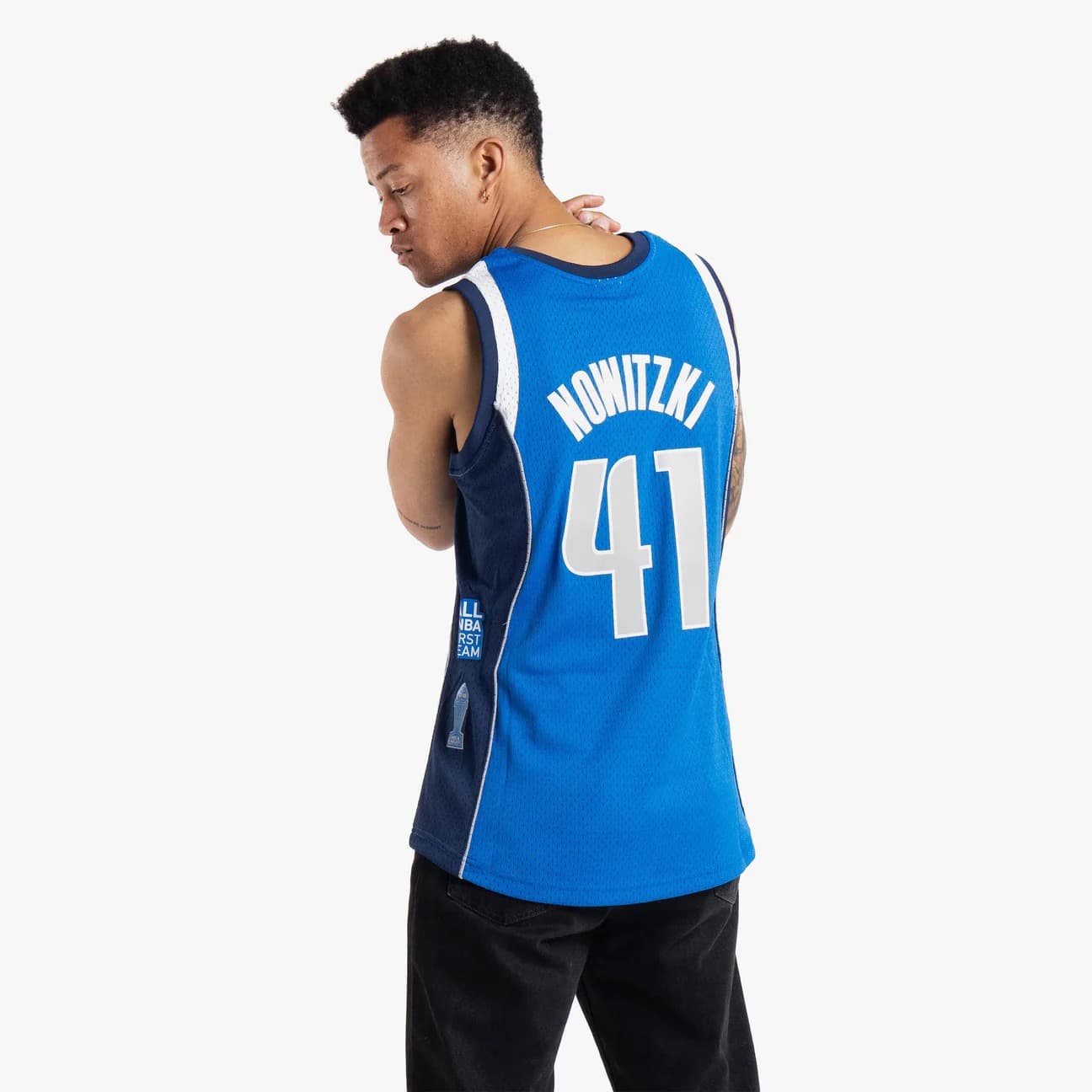 Баскетбольная джерси 2023 Dallas Mavericks Dirk Nowitzki #41 Limited Hall Of Fame Blue Jersey