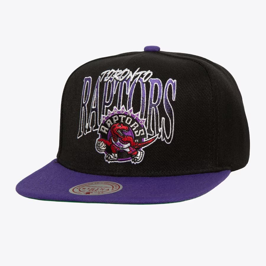 Бейсболка Mitchell & Ness Black Toronto Raptors Hardwood Classics Rise Up Snapback Hat