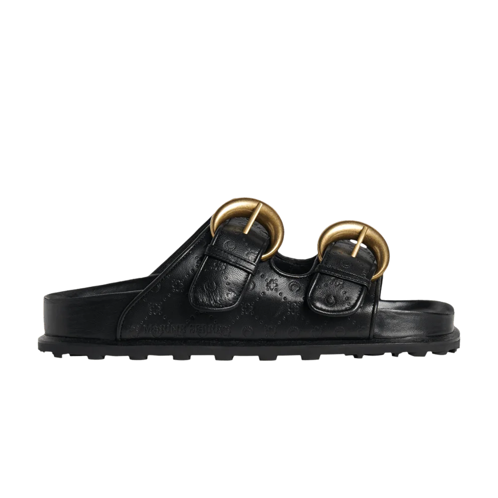 Marine Serre Wmns Leather Sandal 'Black Embossed'