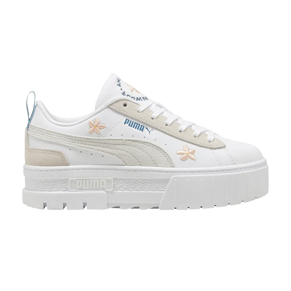 Krossovki-Puma-Wmns-Mayze-Floral-Embroidery-White-Vapor-Grey