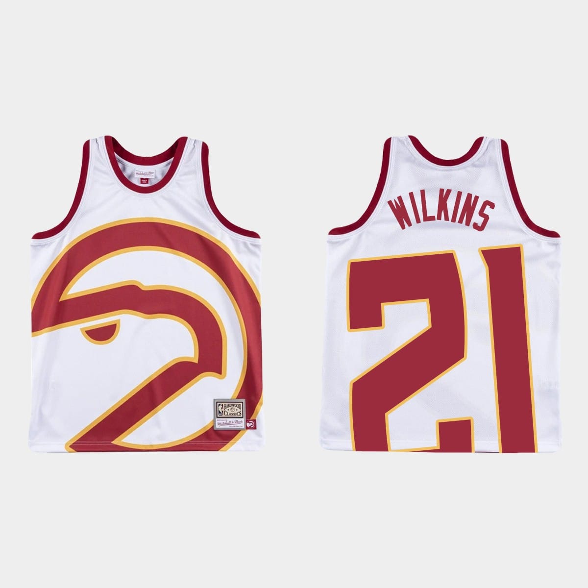 Баскетбольная джерси Atlanta Hawks #21 Dominique Wilkins Big Face White Jersey
