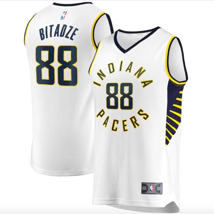 Баскетбольная джерси Indiana Pacers  #88 Goga Bitadze Fast Break Association White Jersey
