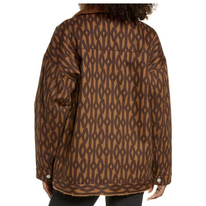 Куртка adidas Ivy Park Denim Monogram Jacket (All Gender) Wild Brown/Night Red